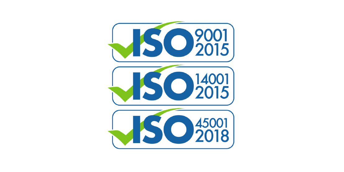 ISO 9001:2015, ISO 14001:2015, ISO 45001:2018